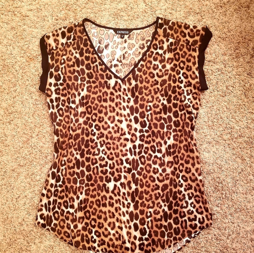 BEAUTIFUL Silky Leopard Print Blouse